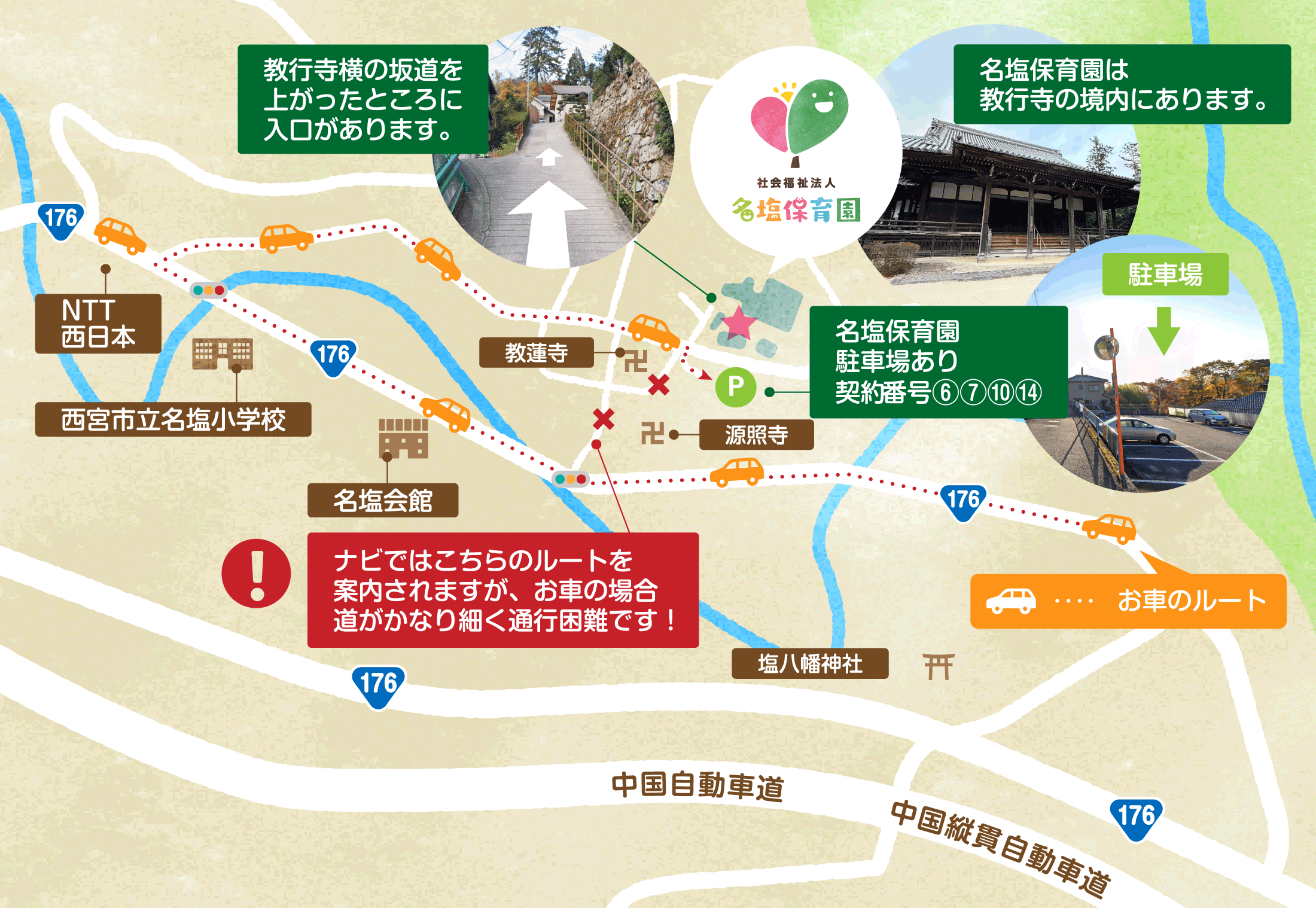 名塩保育園のマップ